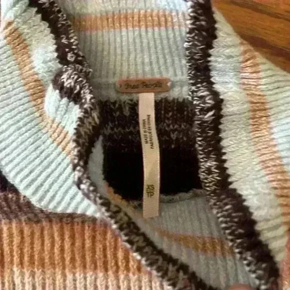 Free People NWT Best Intentions Knit Striped Short Sleeve Sweater Size XS Boho - Picture 8 of 10